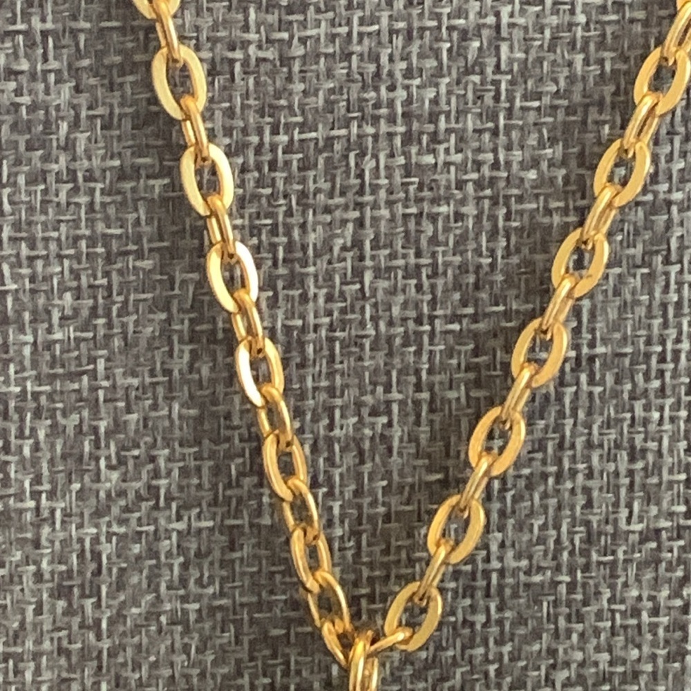 Vintage Gold Tone Long Necklace (23”) & Elephant Pin/Brooch - Picture 5 of 8